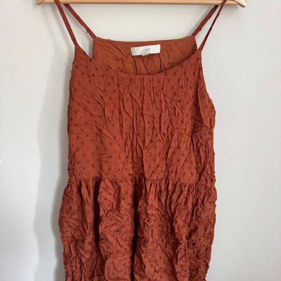 Loft Rust Tiered Camisole Dress - Size Medium - Picture 2 of 3